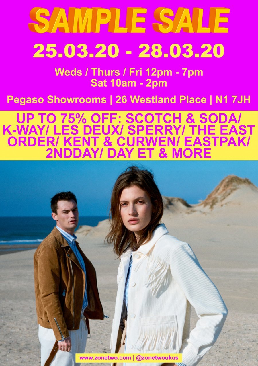 CANCELLED Zone Two UK 2020 multi brand fashion sample sale