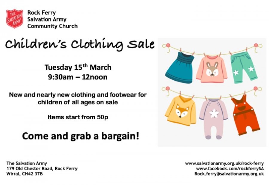 Rock Ferry Salvation Army Community Church Children's Clothing Sale