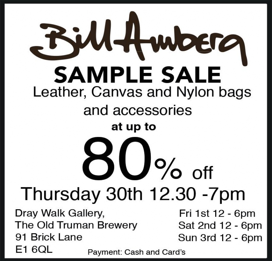 Bill Amberg sample sale Sample sale in London