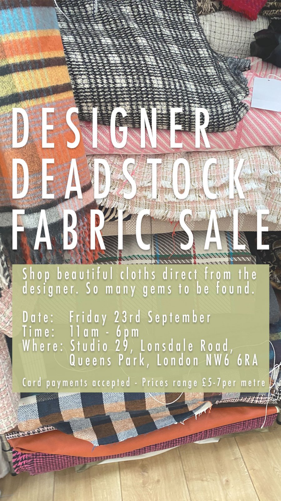 Designer Deadstock Fabric Sale Sample sale in London