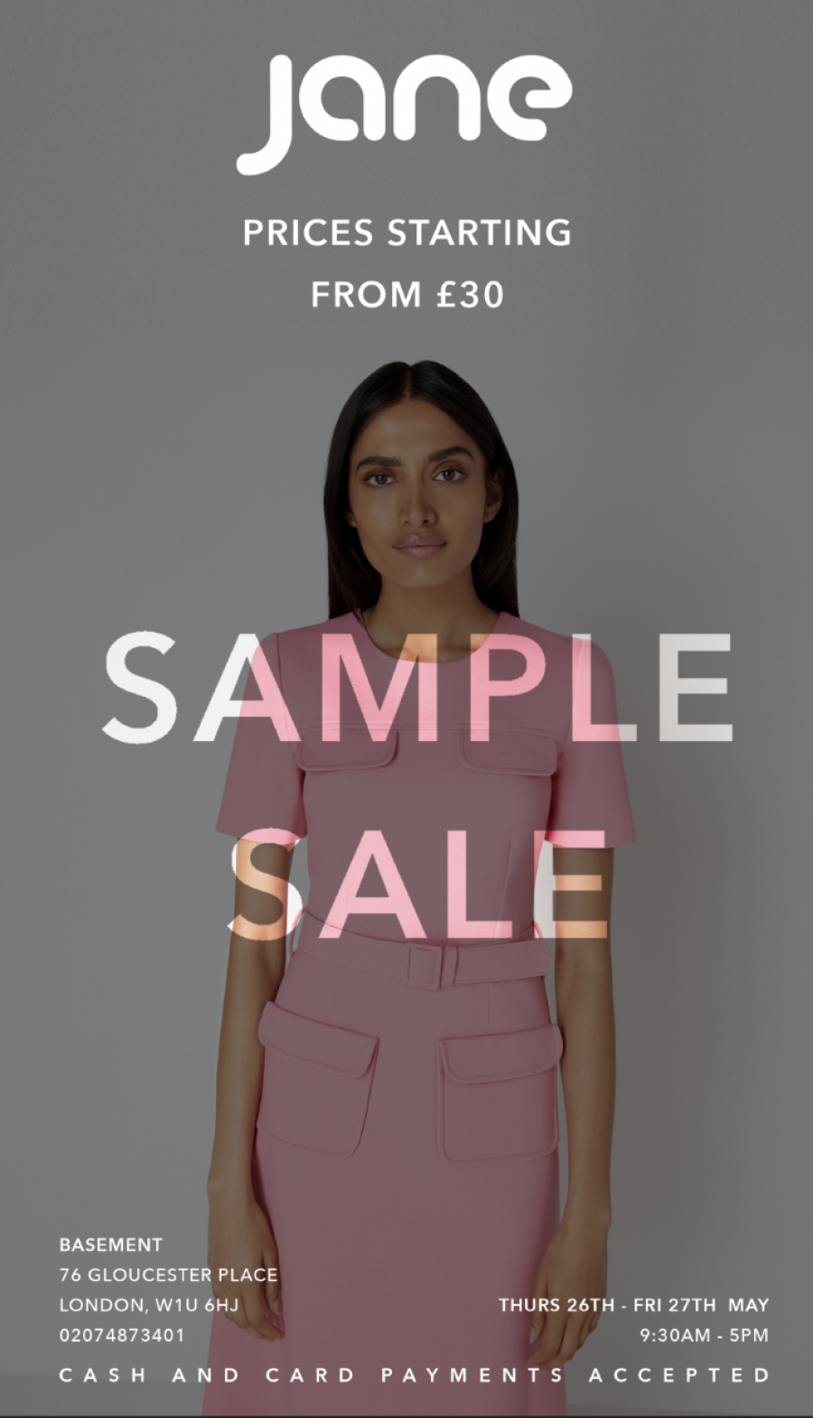 Jane Sample Sale Sample sale in London