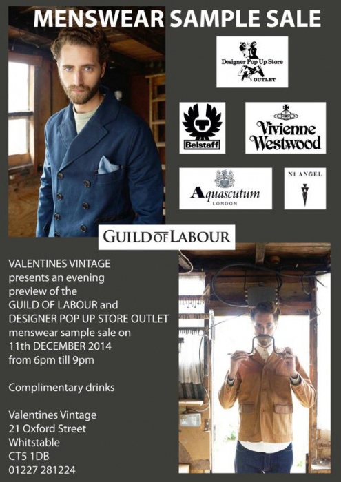 Menswear sample sale -- Sample sale in Whitstable