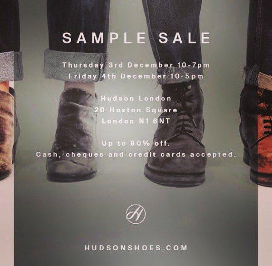 Hudson London Shoe Sample Sale -- Sample sale in London