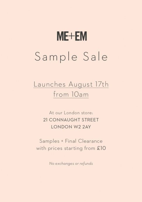 Me+Em Sample Sale Womenswear