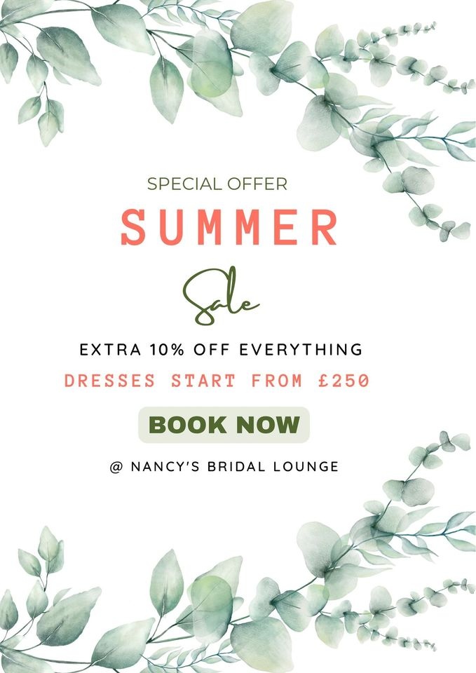 Nancy's Bridal Lounge Last Week Summer Sale