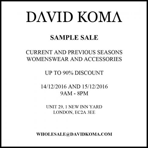 David Koma Sample Sale