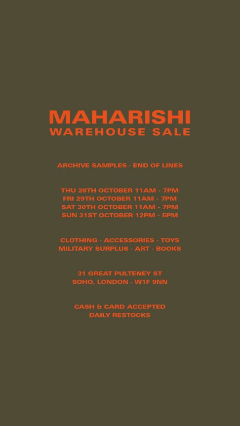 Maharishi Warehouse Sale