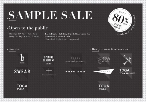 Designers Sample Sales