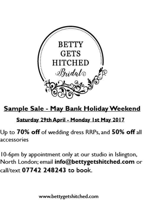 May Bank Holiday Weekend Sample Sale