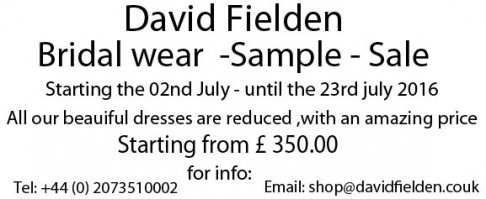 David Fielden Bridalwear Sample Sale