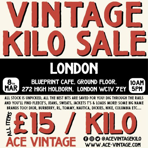 Ace Vintage Kilo Sale - London - High Holborn