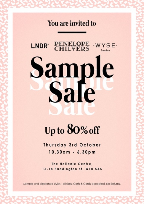 LNDR, Penelope Chilvers, and Wyse Sample Sale