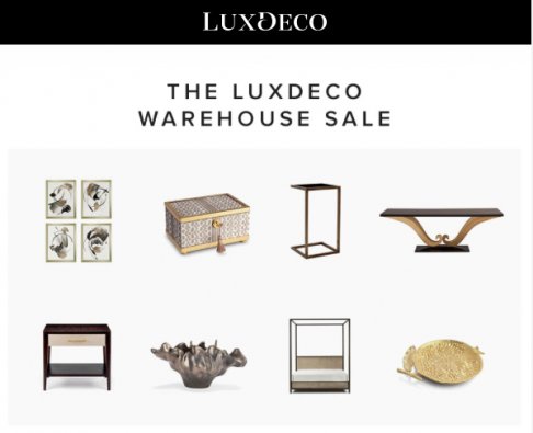 LuxDeco London Sample Sale - Luxury Furniture & Home Accessories