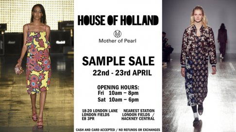 House of Holland and Mother of Pearl sample sale