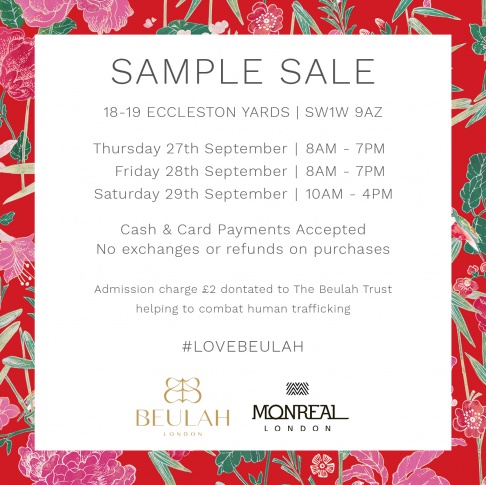 Beulah London and Monreal Sample Sale