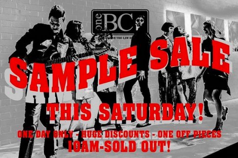 One BC Clothing sample sale