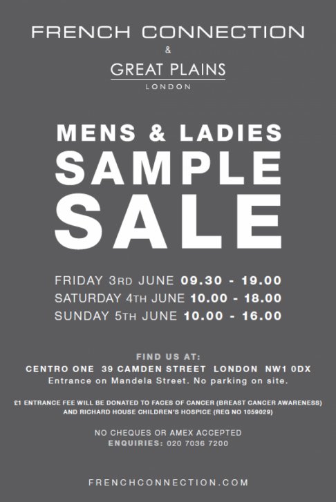 French Connection & Great Plains Sample Sale 
