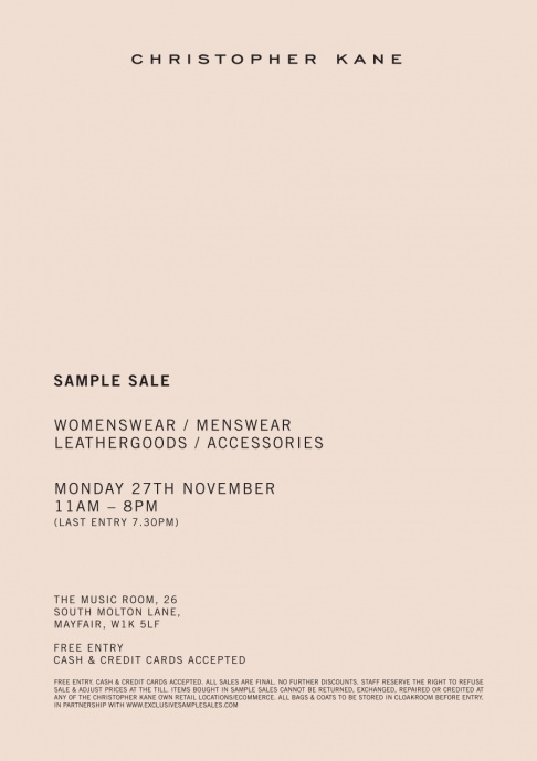 Christopher Kane Sample Sale