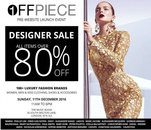 1offpiece.com Designer Sample Sale Featuring 100+ luxury designers at over 80% off RRP