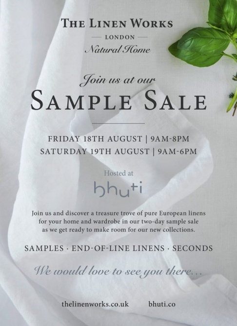 The Linen Works sample sale