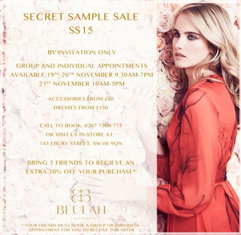 Beulah Secret sample sale