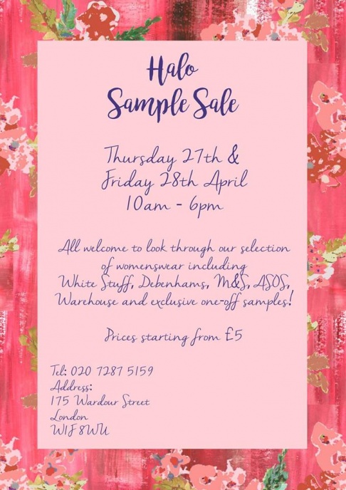 Halo Sample Sale