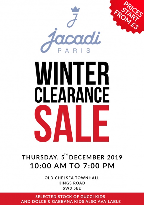 Jacadi (Kidswear) Winter Clearance Sale