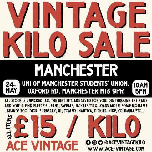 Manchester Uni Vintage Kilo Sale