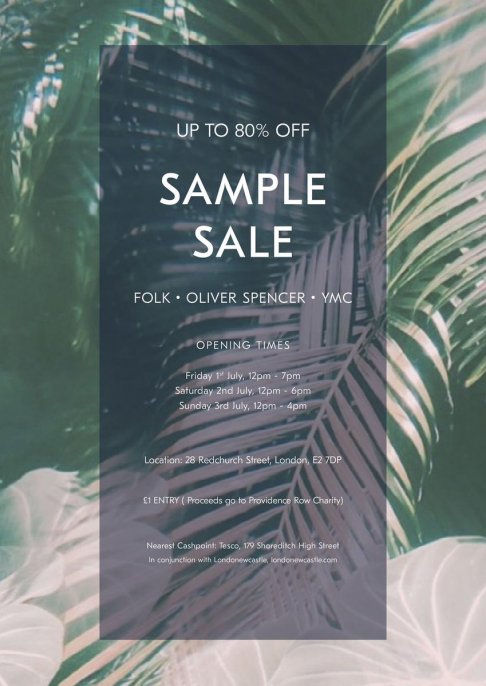Folk, Oliver Spencer and YMC sample sale