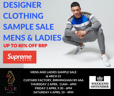 Mens and Ladies Designer Clothing Sample Sale
