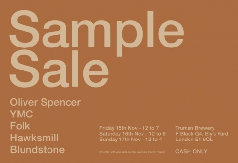YMC, Folk, Oliver Spenser, Blundstone and Hawksmill Sample Sale - 1