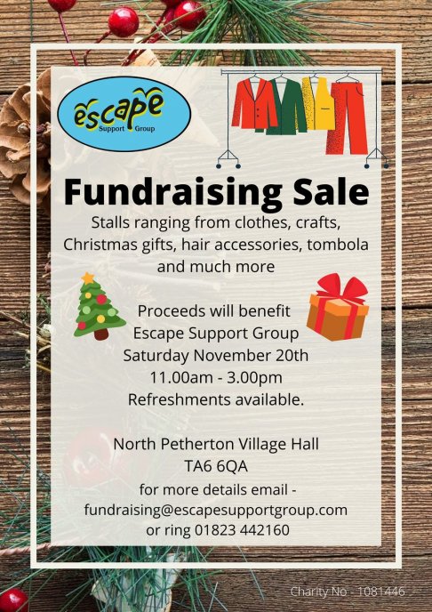 ESCAPE SUPPORT GROUP Fundraising Sale