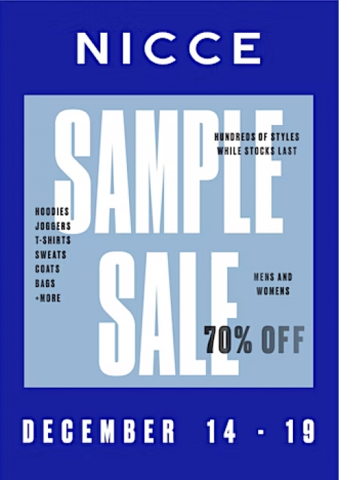 NICCE Sample Sale 