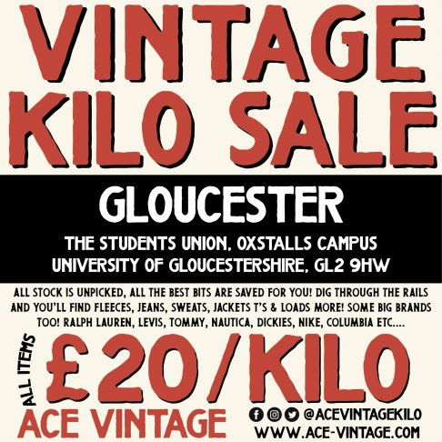 Gloucestershire Uni Vintage Kilo Sale