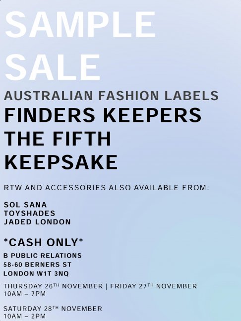 Australian Fashion Labels Sample Sale