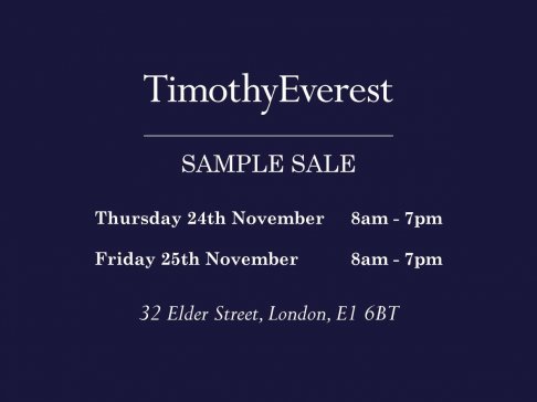 Sample Sale Timothy Everest