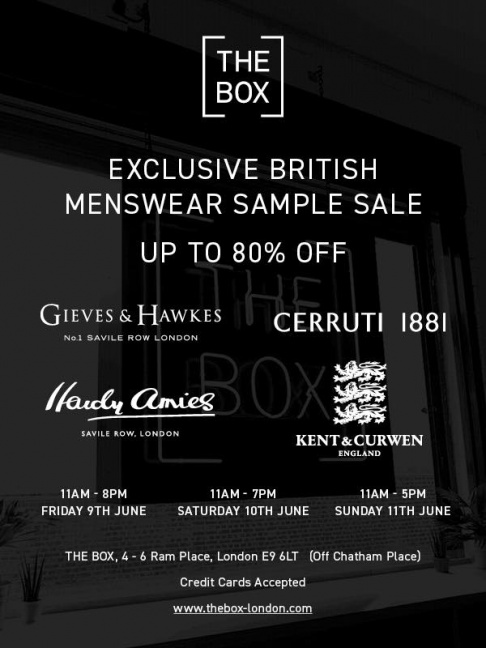 Gieves & Hawkes, Hardy Amies, Cerruti 1881 and Kent & Curwen exclusive sample sale  - 2