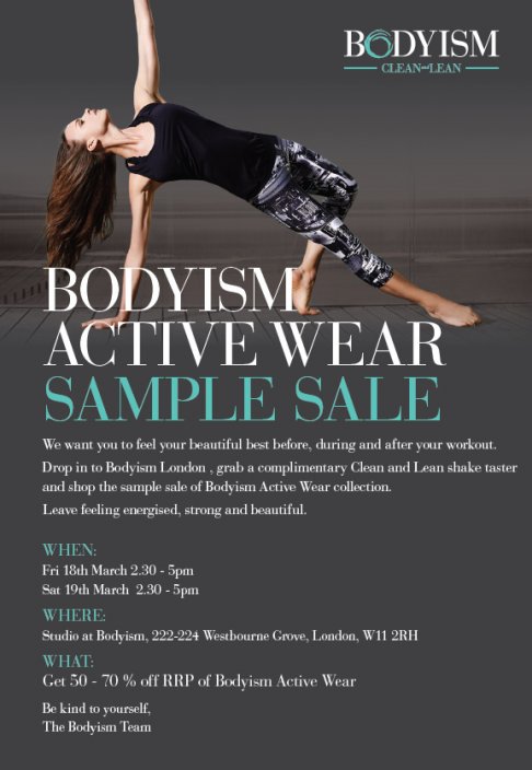 Bodyism Active Wear sample sale