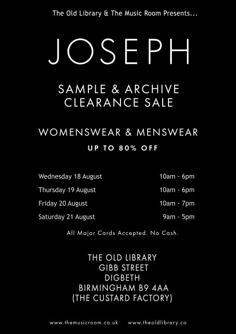 Joseph Sample & Archive clearance sale