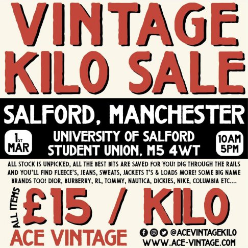 Salford Uni SU Vintage Kilo Sale
