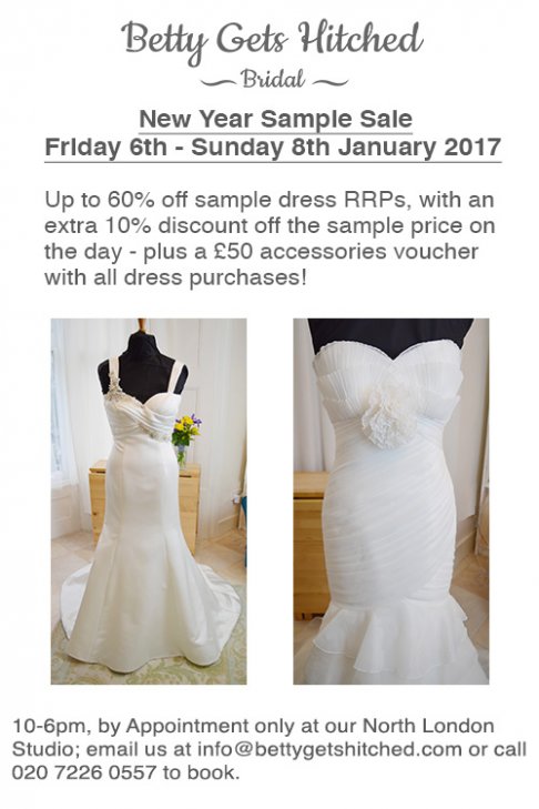 New Year Sample Sale - Friday 6th to Sunday 8th January 2017
