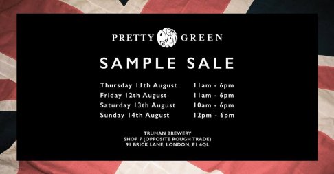 Sample sale menswear Pretty Green