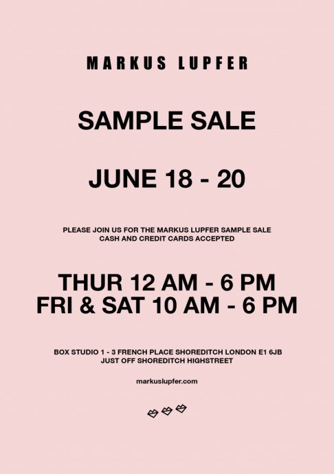 Markus Lupfer sample sale