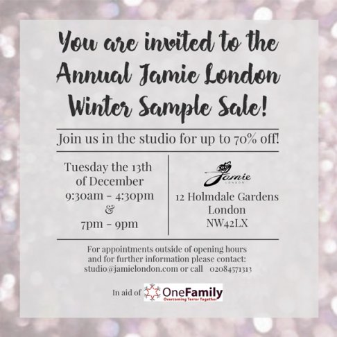 Jamie London Annual Winter Sample Sale