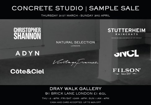 Concrete Studio sample sale