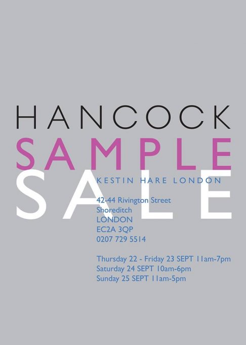 Hancock Sample sale