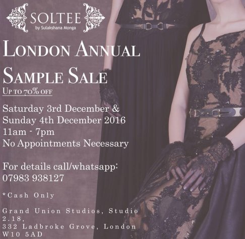 Sample Sale Soltee by Sulakshana Monga 