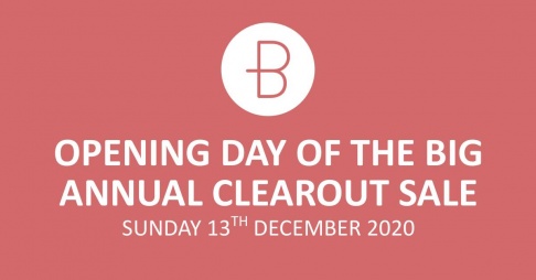 Backstitch Opening Day of the Big Annual Clearout Sale