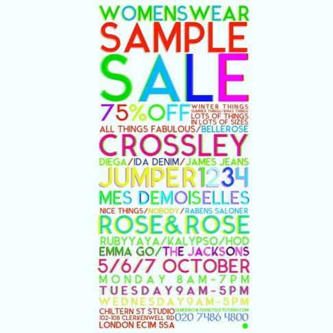 Chiltern Street Studio womenswear sample sale