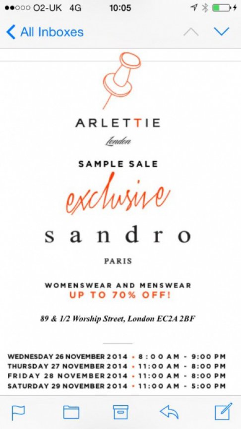 Sandro sample sale